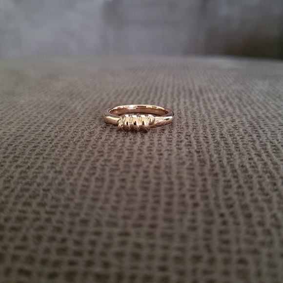 Bronzallure Rope Textured Front Rose🌹 Gold💛  Ring💍 - Picture 10 of 15